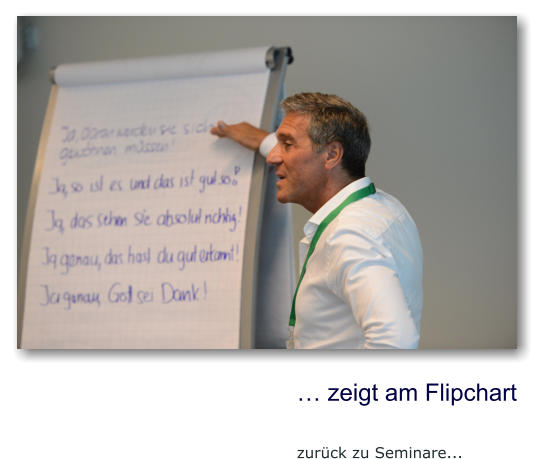  zeigt am Flipchart  zurck zu Seminare...